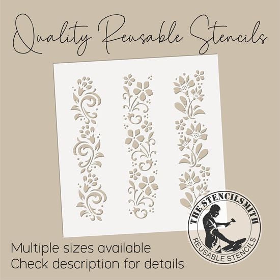 10007 Vintage Floral Borders Stencil