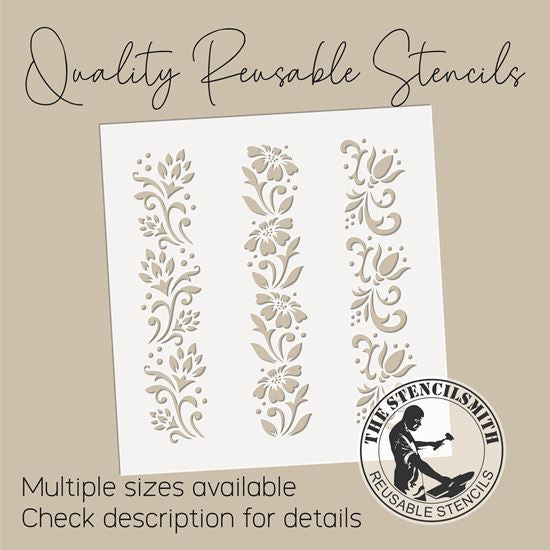 10008 Vintage Floral Borders Stencil