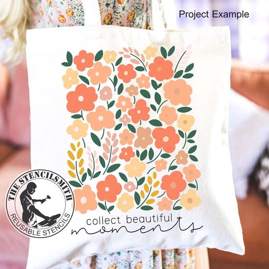 10010 Collect Beautiful Moments Floral Stencil - The Stencilsmith