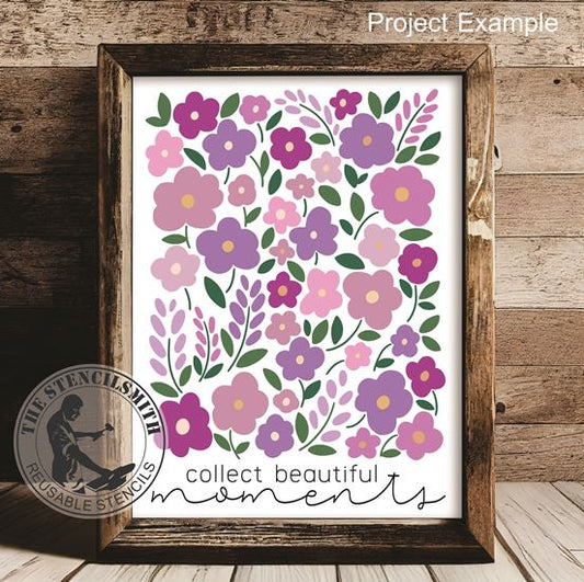 10010 Collect Beautiful Moments Floral Stencil - The Stencilsmith