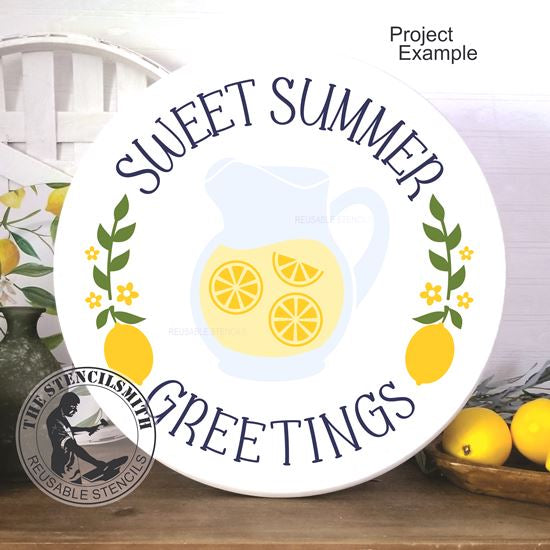 10014 Sweet Summer Greetings Lemonade Stencil - The Stencilsmith