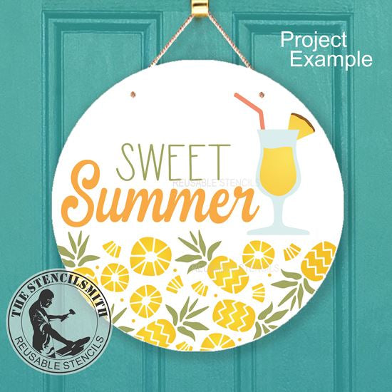 10021 Sweet Summer Pineapple Stencil - The Stencilsmith