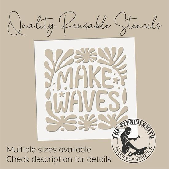 10028 Make Waves Coral Stencil - The Stencilsmith