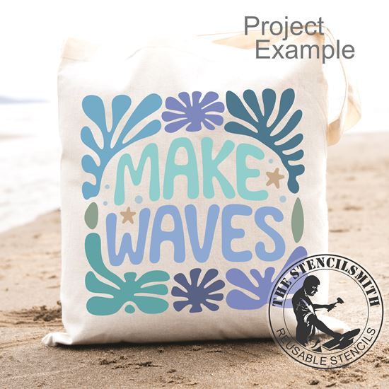 10028 Make Waves Coral Stencil - The Stencilsmith