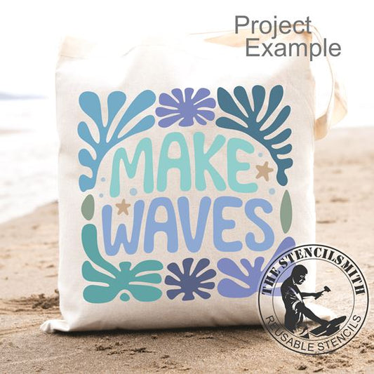 10028 Make Waves Coral Stencil - The Stencilsmith