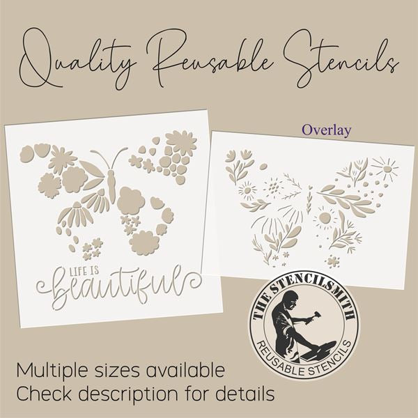 10030 Life Is Beautiful Butterfly Stencil - The Stencilsmith