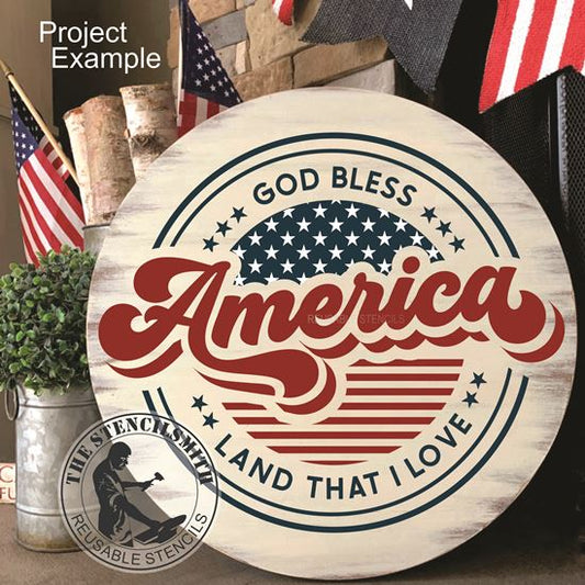 10032 God Bless America Stencil - The Stencilsmith