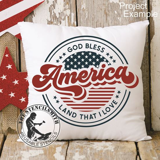 10032 God Bless America Stencil - The Stencilsmith