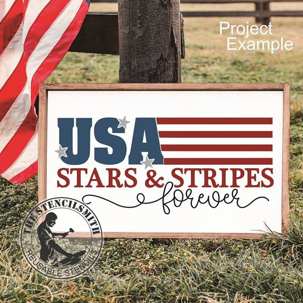 10036 USA Stars And Stripes Forever Stencil