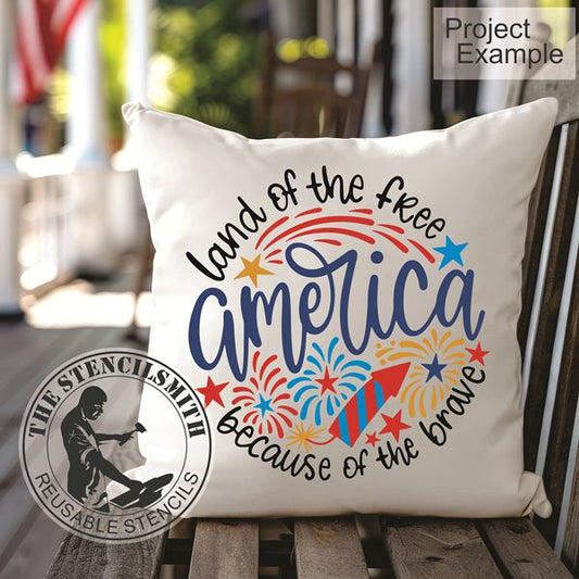 10048 America Land Of The Free Stencil - The Stencilsmith