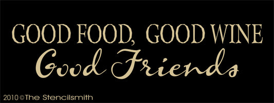 1006 - Good Food Wine Friends stencil - The Stencilsmith