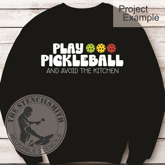10061 Play Pickleball Stencil - The Stencilsmith