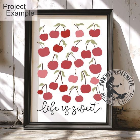 10066 Life Is Sweet Cherries Stencil - The Stencilsmith