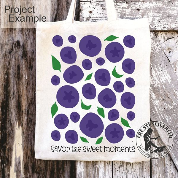 10067 Savor The Sweet Moments Blueberry Stencil