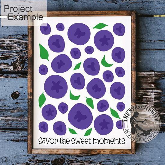 10067 Savor The Sweet Moments Blueberry Stencil