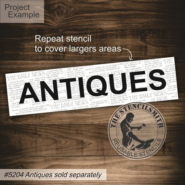 10068 Vintage Newspaper Print Stencil