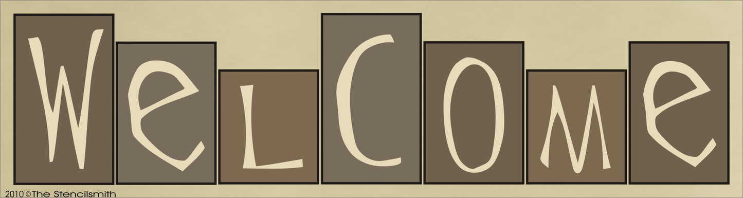 1007 - Welcome - block letters stencils - The Stencilsmith