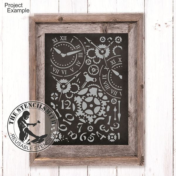 10070 Vintage Steampunk Gears Stencil - The Stencilsmith