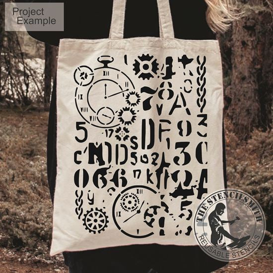 10071 Vintage Steampunk Background Stencil - The Stencilsmith