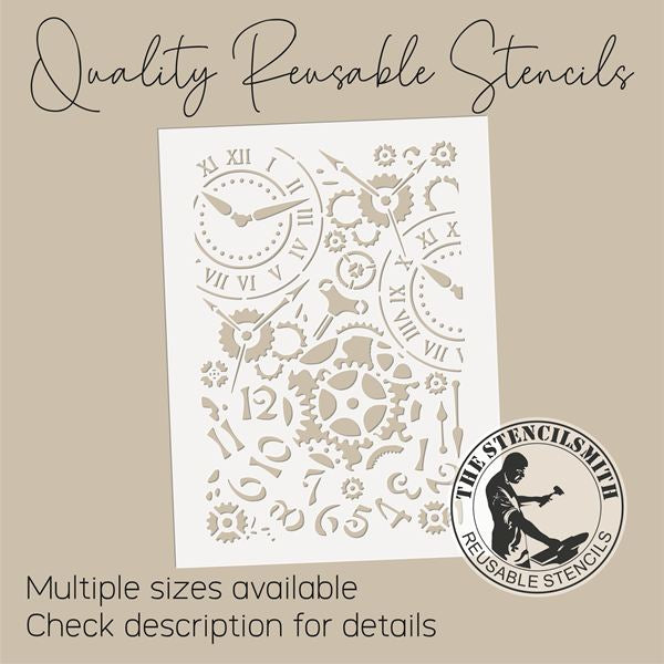10070 Vintage Steampunk Gears Stencil - The Stencilsmith
