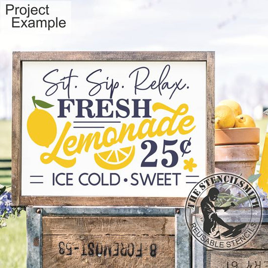 10084 Fresh Lemonade Stencil - The Stencilsmith