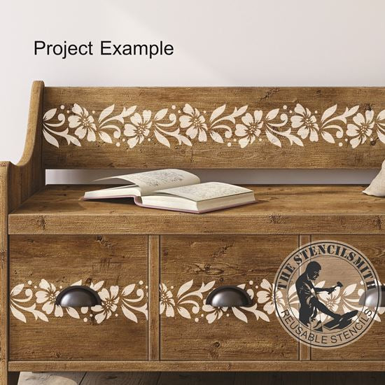 10008 Vintage Floral Borders Stencil