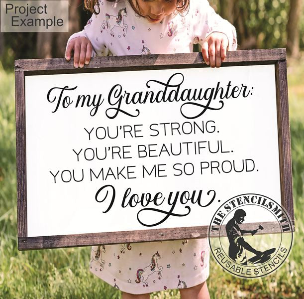 10093 To my Granddaughter/son Stencil
