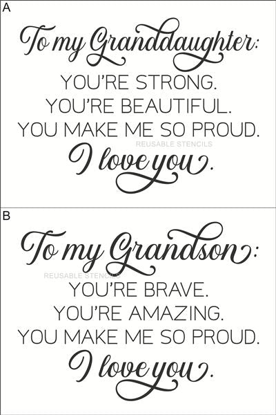 10093 To my Granddaughter/son Stencil