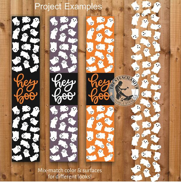 10095 Hey Boo Ghost Pattern Stencil Set - The Stencilsmith