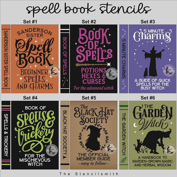10097 Witchy Spell Book Stencils