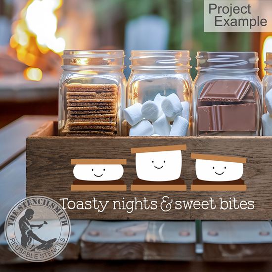 10105 Toasty Nights S'mores Stencil - The Stencilsmith