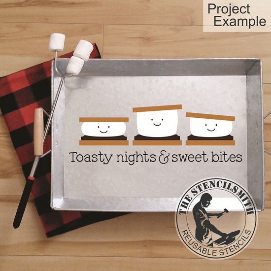 10105 Toasty Nights S'mores Stencil - The Stencilsmith