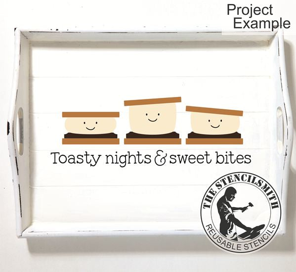 10105 Toasty Nights S'mores Stencil - The Stencilsmith