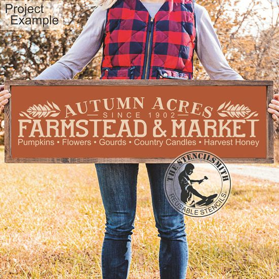 10113 Autumn Acres Farmstead & Market Stencil - The Stencilsmith