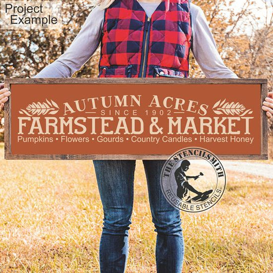10113 Autumn Acres Farmstead & Market Stencil - The Stencilsmith