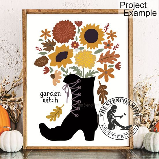 10121 Garden Witch Shoe Stencil - The Stencilsmith