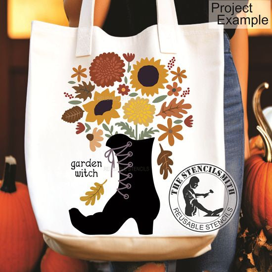 10121 Garden Witch Shoe Stencil - The Stencilsmith