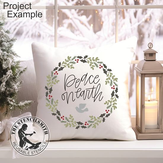 10129 Peace On Earth Wreath Stencil