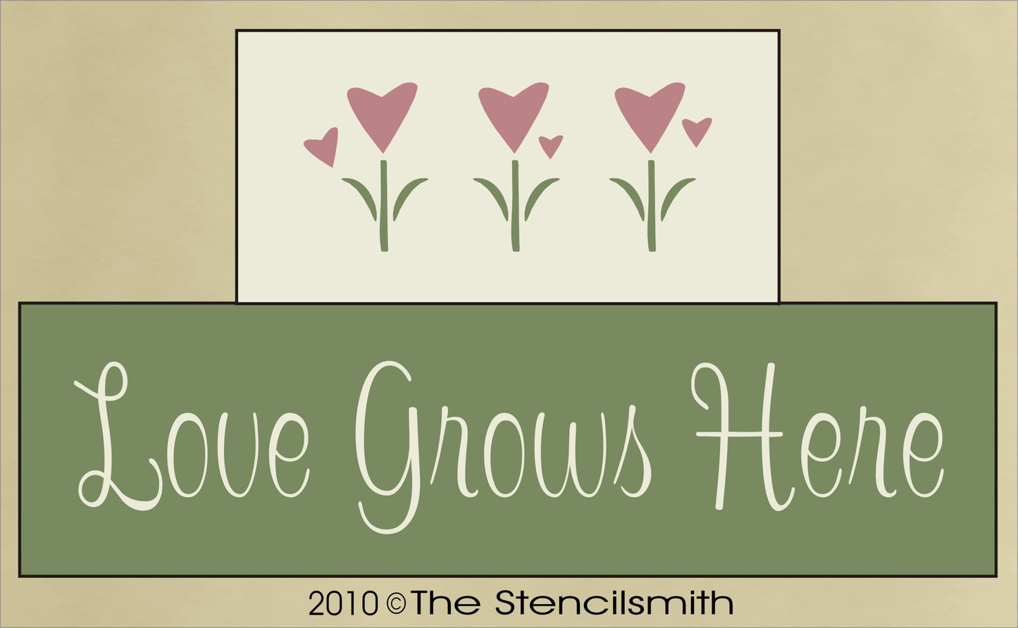 1013 - Love Grows Here - BLOCK stencils - The Stencilsmith