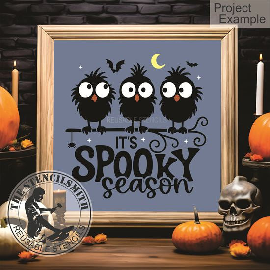 10132 It's Spooky Season Bird Stencil - The Stencilsmith