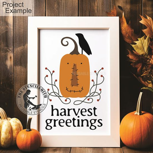 10142 Harvest Greetings Stencil - The Stencilsmith