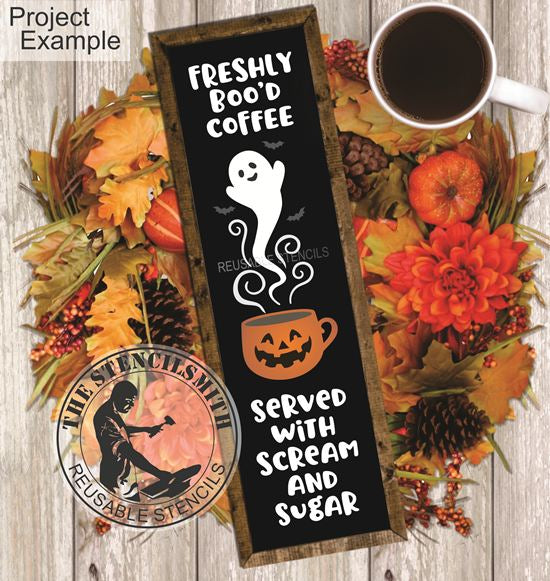 10158 Freshly Boo'd Coffee Ghost Stencil