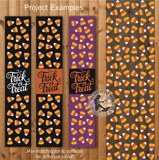 10159 Trick Or Treat Candy Corn Pattern Stencil Set - The Stencilsmith