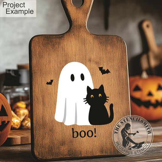 10162 Ghost And Cat Mini Stencils - The Stencilsmith