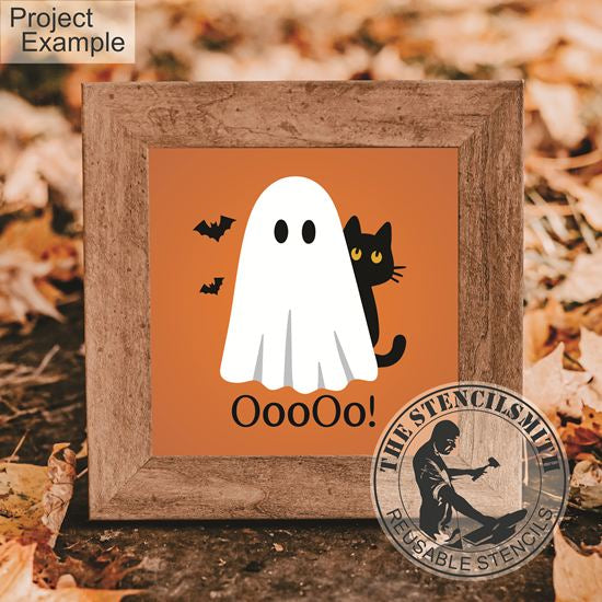 10162 Ghost And Cat Mini Stencils - The Stencilsmith