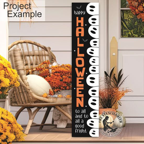 10165 Happy Halloween To All Ghost Stencil - The Stencilsmith