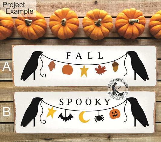10169 Fall Crow Stencils - The Stencilsmith