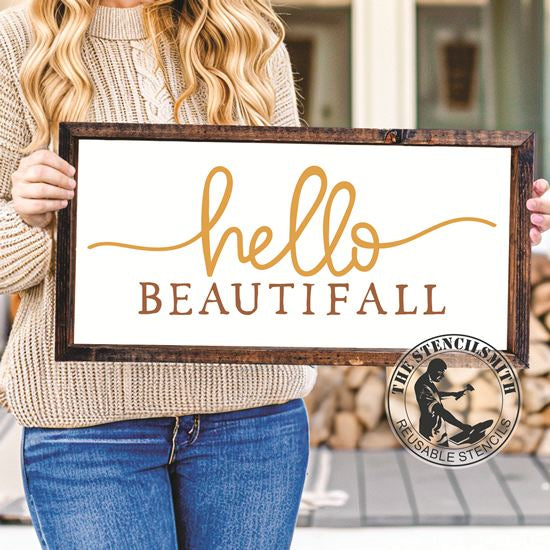 10177 Hello Beautifall Stencil - The Stencilsmith