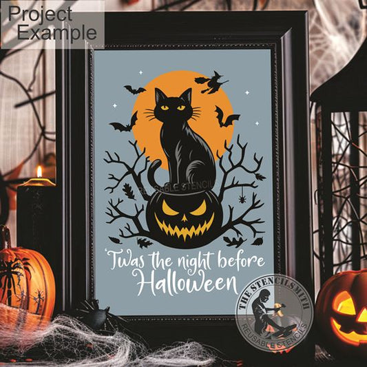 10181 'Twas The Night Before Halloween Stencil - The Stencilsmith