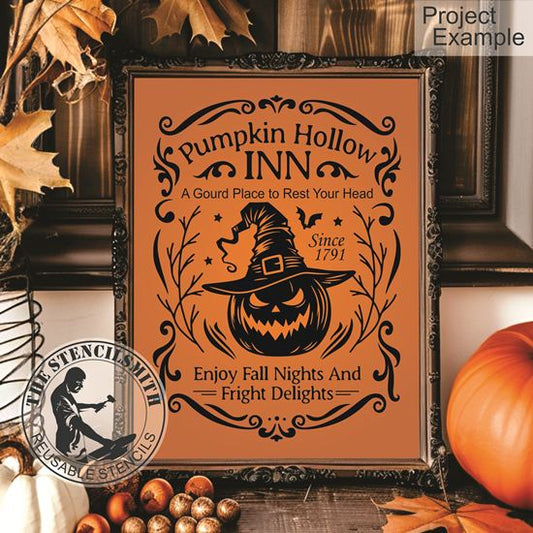 10187 Pumpkin Hollow Inn Stencil - The Stencilsmith